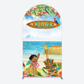Lofaris Aloha Hawaiian Summer Beach Birthday Arch Backdrop